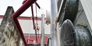 Sprinkler fire protection system for transformers at power plants