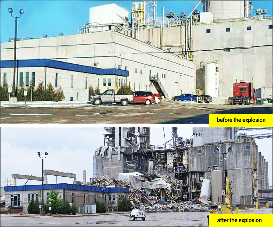 before the explosion and after