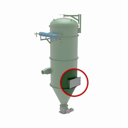 types of protection used to protect dust collectors, Dust collector protected by a decompression panel