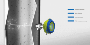 Dust sensors the cross-section of the pipe in which the sensor is mounted shows the flow of dust