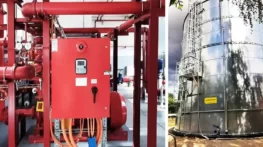 Fire pumping station and fire water tank for the combined power plant